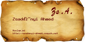Zsadányi Ahmed névjegykártya